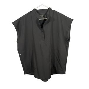FIGS Technical Rafaela Black Oversized Scrub Top Size Large